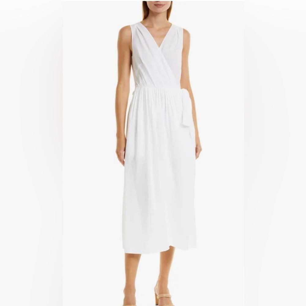 Vince White Wrap Midi Dress